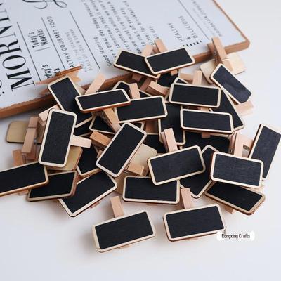 Mini Chalkboard Clip: Wooden Display Tag & Photo Holder