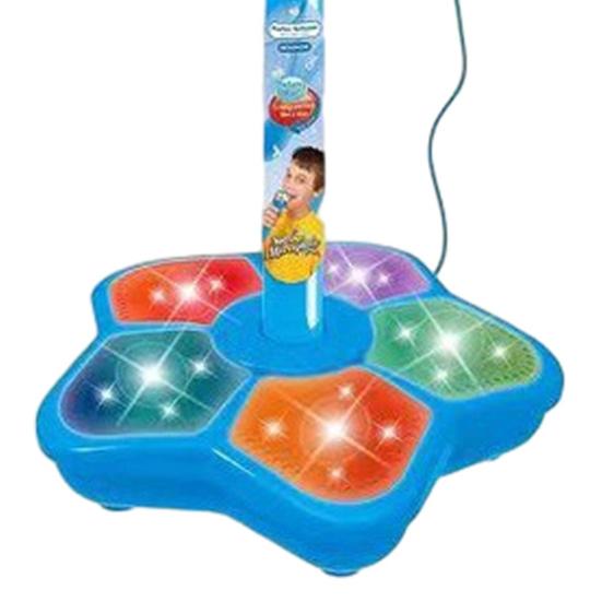 Kids Microphone Toy with Stand Toddlers Boys Girls Battery Powered Karaoke Machine with LED Light Music Children Standing Mic Singing Musical Toy