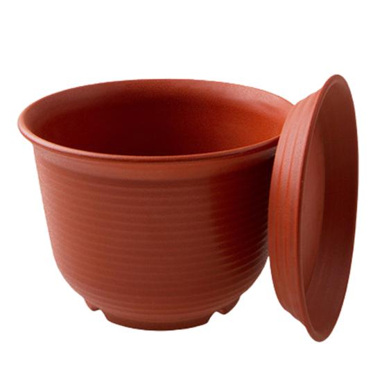 Nordic Style Succulent Plant Creative Balcony Round Plastic Flower Pot with Tray