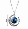 Howling Wolf Moon Time Gemstone Pendant Necklace Women's Versatile Collarbone Chain Accessory