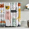 Creative Bathroom Shower Curtain With Cats Pattern Waterproof Fabric Decorative Home Supplies
