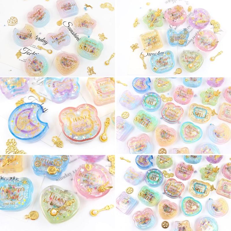 DIY Double Layer Quicksand Silicone Epoxy Mold DIY Keychain Pendant Jewelry Crafting Mould for Valentine Love Gift