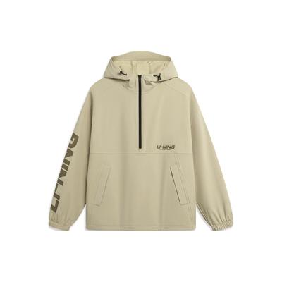Li Ning Sports Lifestyle Series Lettered Hooded Pullover Jacket Unisex Jackets Cocoa AJDT745-3