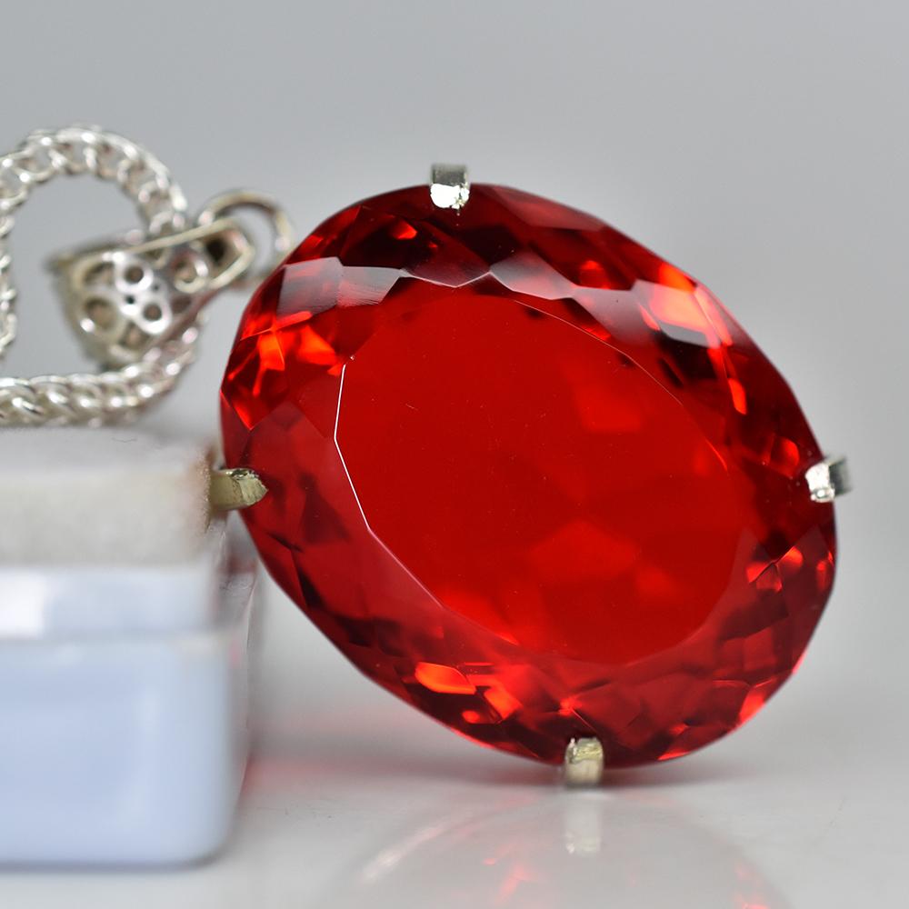 

Top Quality 142 Ct NATURAL Red Topaz Pendant Oval Certified Gemstone Free Gift MY.PD-79-NS 47.9 mm approx червоний