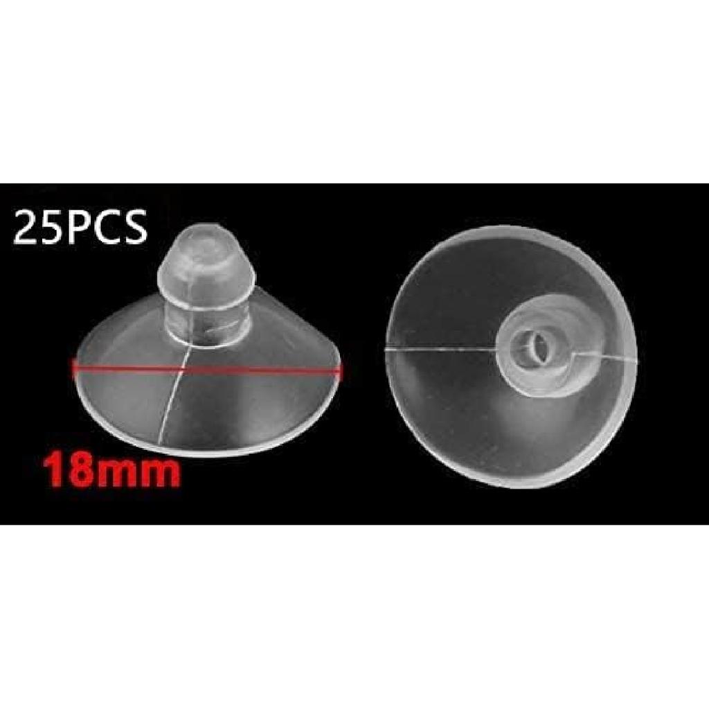 18mm/0.7" Furniture Desk Glass Transparent Anti-Collision Suction Cups Sucker Hanger Pads for Glass Plastic Without Hooks, Pack of 25