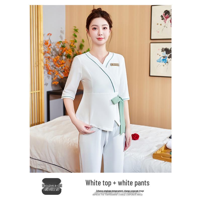 Women's High-End Beauty Spa Technician Pants Set for Head Therapists and Postpartum Recovery.
