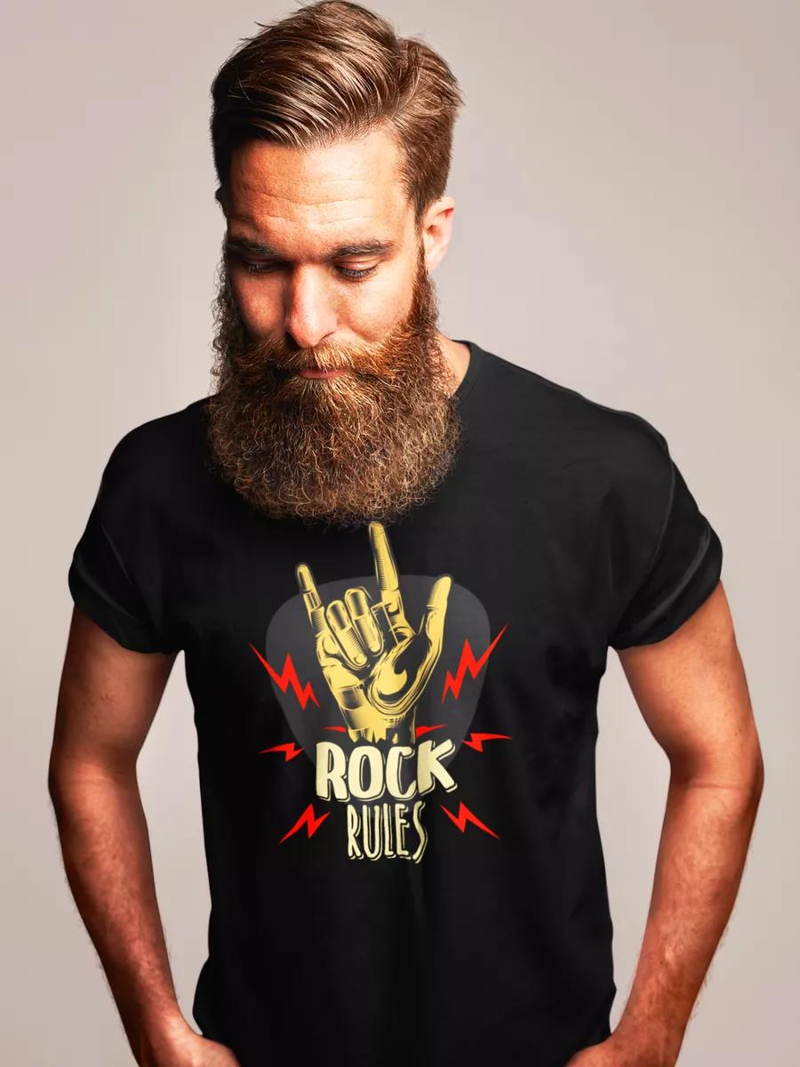 

Футболка с принтом в стиле рок M