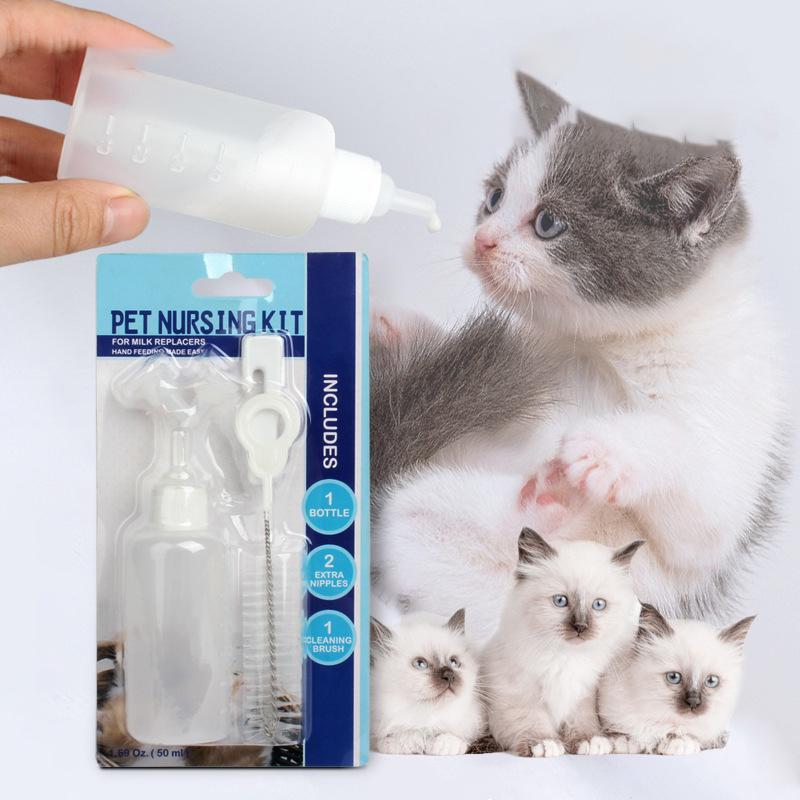 50cc Portable Household Kitten Milk Bottle Durable Easy To Clean Puppy Kitten Milk Nursing Bottle Young Pet Feeding Supplies
