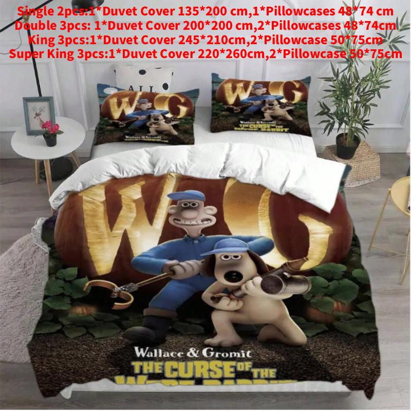 Bedding Wallace Gromit Sets Comforter Quilt Bed Cover Duvet Cover Pillow Case