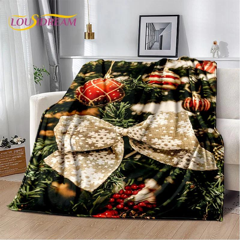 Frohe Weihnachten Baum Weihnachtsmann Geschenk Plüschdecke, Flanelldecke Überwurfdecke für Wohnzimmer Schlafzimmer Bett Sofa Picknick Wandern