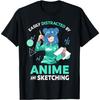 Easily Distracted By Anime and Sketching Anime Girl Drawing T-Shirt(1)