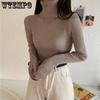 Open Finger Sweater Women's Turtleneck Skinny Jumper Winter Long Sleeve Thermal Pullover Soft Knit Top Versatile Fashion Pull
