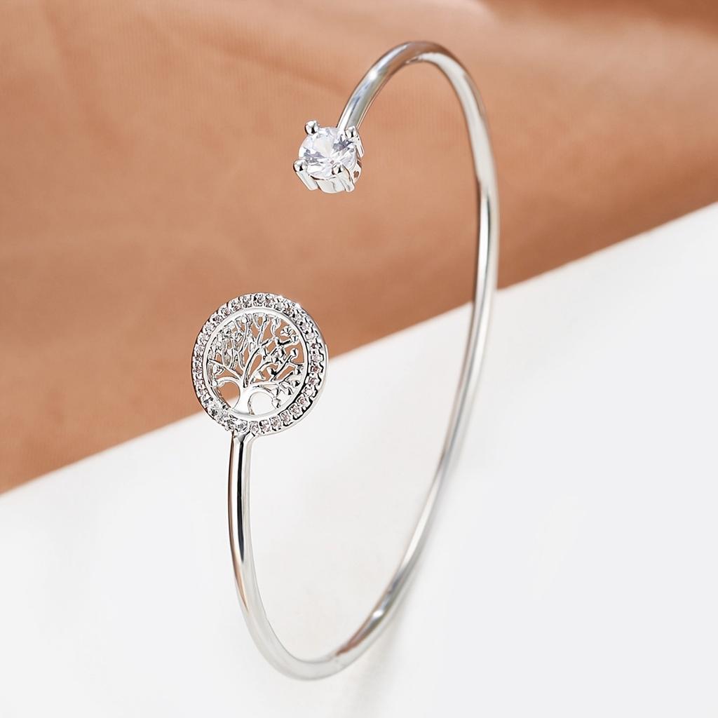 Minimalist Tree Of Life Zircon Bracelet For Women Classic Niche Fashion Jewelry Daily Wear Elegant Gift