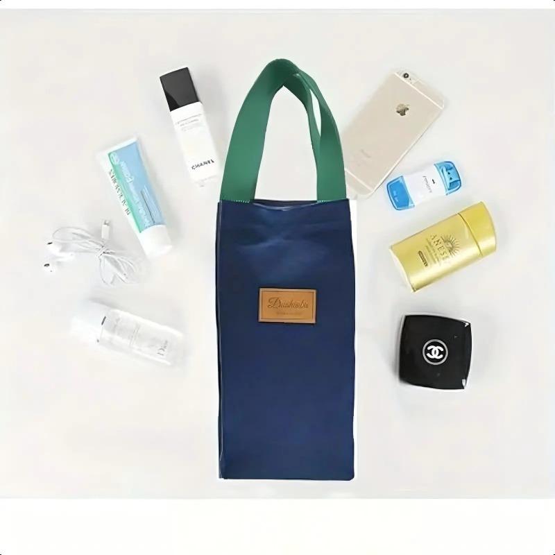 1Pc Handheld Water Bottle Holder Portable  Universal Canvas Insulated Cup Cover Cup Bag Carrying Umbrella Bag