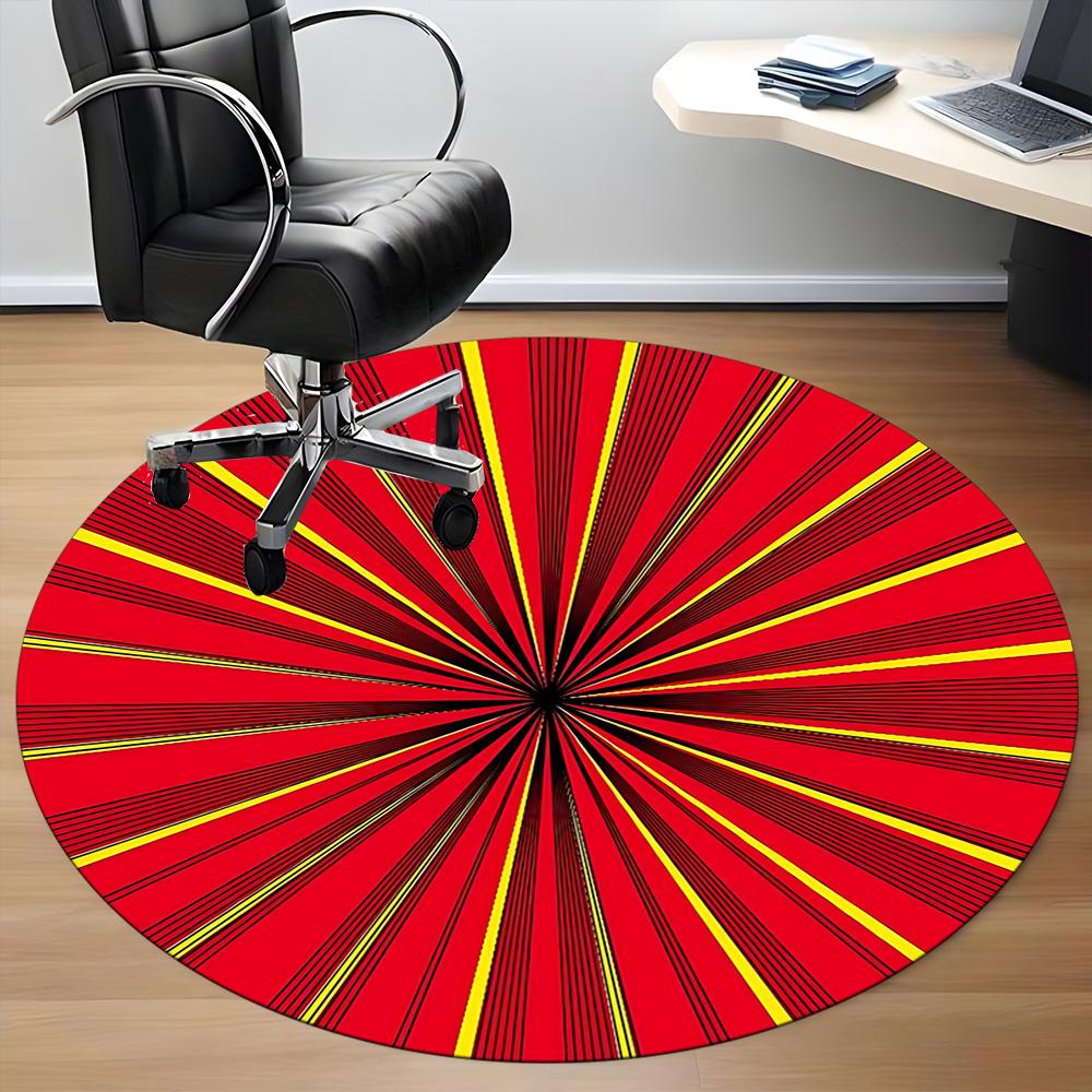 1pc Sunburst Pattern Office Round Area Rug, Indoor Mat Suitable ForOffice, Under Office Chairs Bedroom Living Room Home Decor, Room Decot052