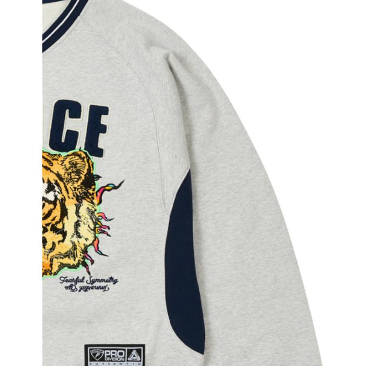 Palace Tora Tora Crew Grey Marl Unisex Tops P28CS061