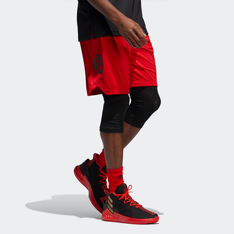 adidas Basketball Shorts Men's Light Scarlet Moderate Straight Fit Pants DZ0847