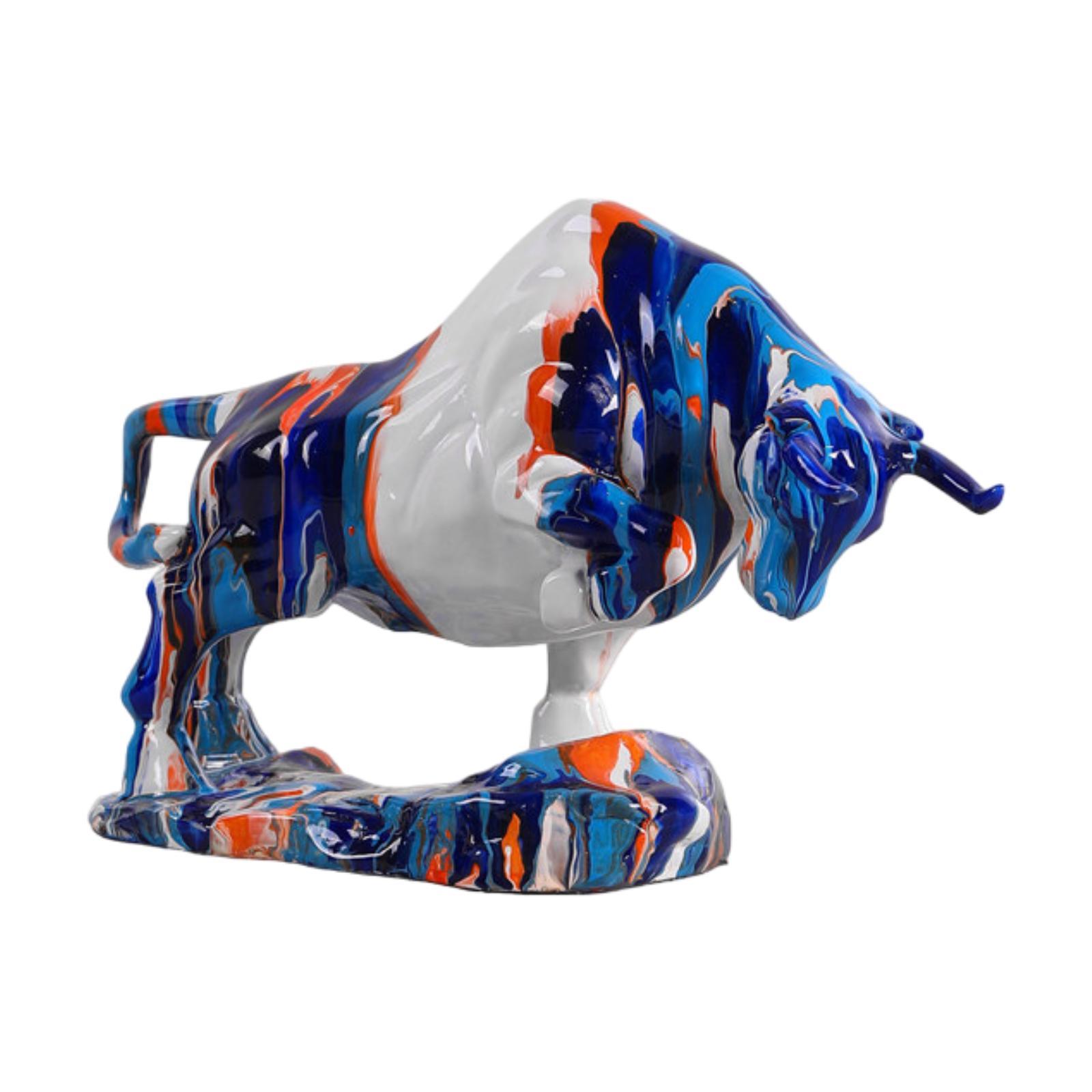 

Cattle Statue Collectibles Home Decoration Desk Ornament Cartoon Cow Sculpture for Office Living Room Balcony Bookshelf Indoor