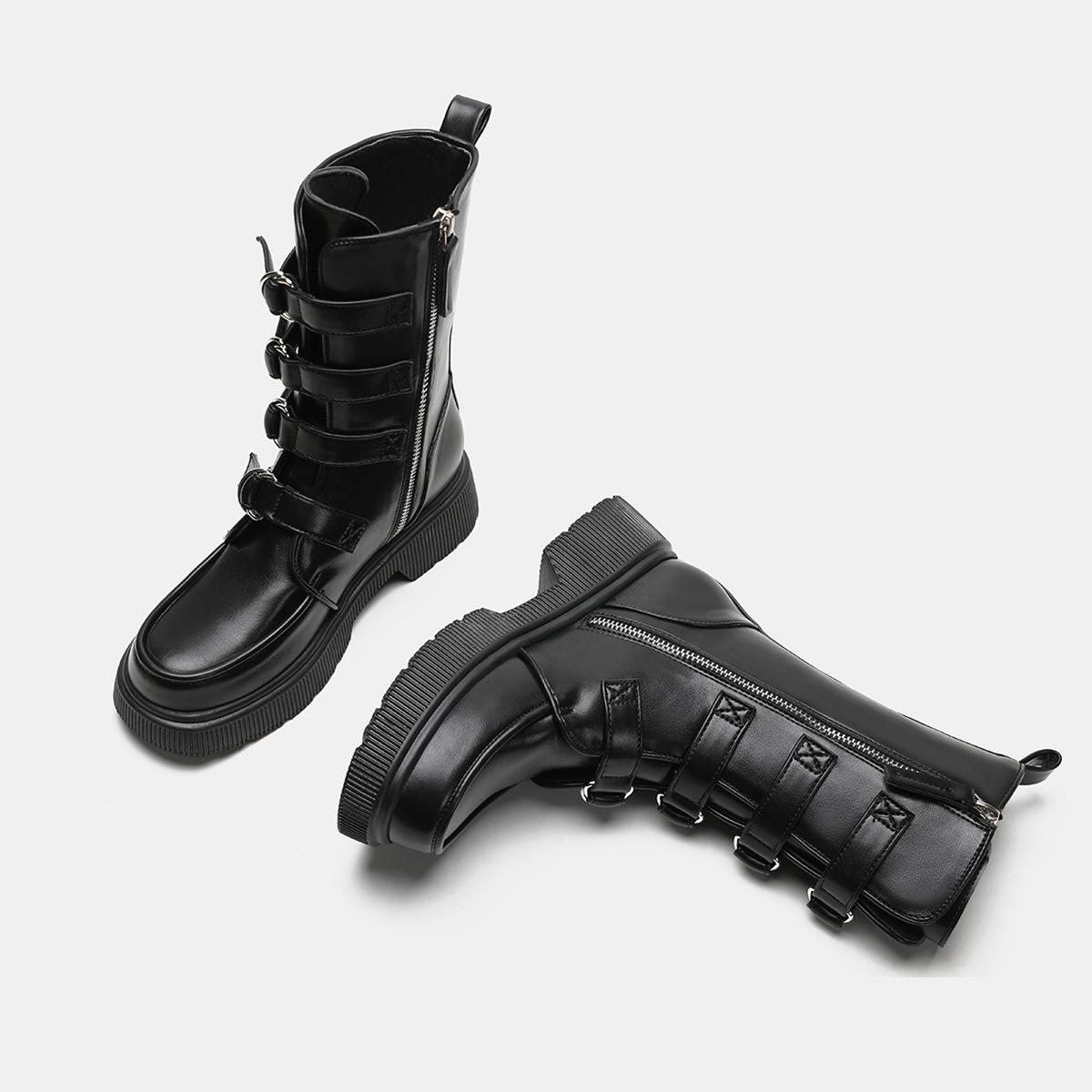 

Ankle Boots for Women 2023 New Autumn Platform Women s Boots British Fashion Chelsea Boots High Quality Pu Leather Short Boots 35 чорний