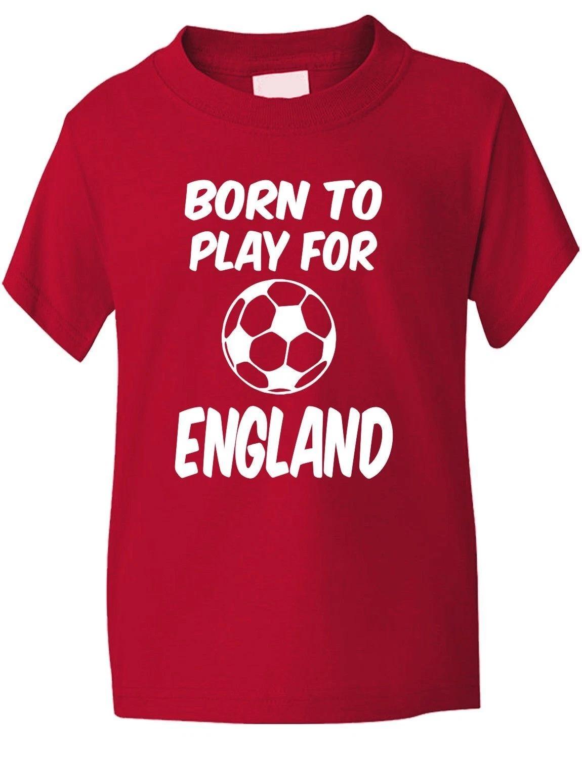 

Born To Play For England Football Funny Boys Girls Kids T-Shirt Age 1-13 S