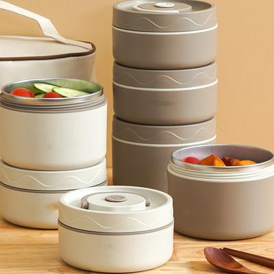 550ml Portable 304 Stainless Steel Insulated Bento Lunch Box Stackable 2 Tier Bento Lunch Box Leakproof Food Container
