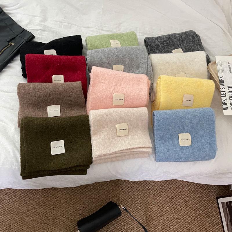 Korean Style Faux Cashmere Snood: Unisex Versatile Solid Color Scarf Shawl for Autumn and Winter