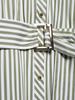 2025 Spring Women's European & American Striped Belted Midi Dress