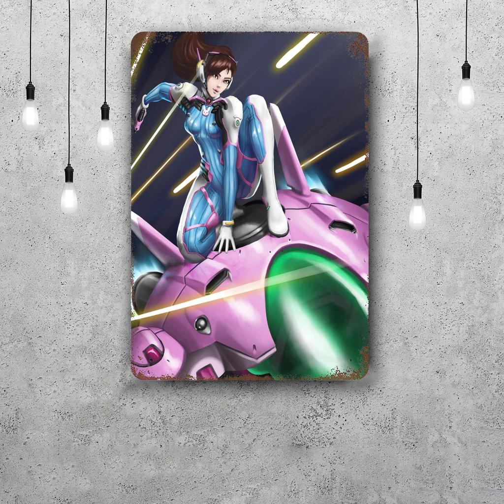 dva overwatch Funny Bar Metal Sign Retro Plaque Vintage Sign Alcohol Drinker Pub Club Man Cave Kitchen Wall Decoration