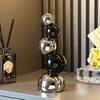 Black and Silver Ball Ornaments Light Luxury Home Soft Decorations Living Room TV Cabinet Wine Cabinet Porch Ornaments