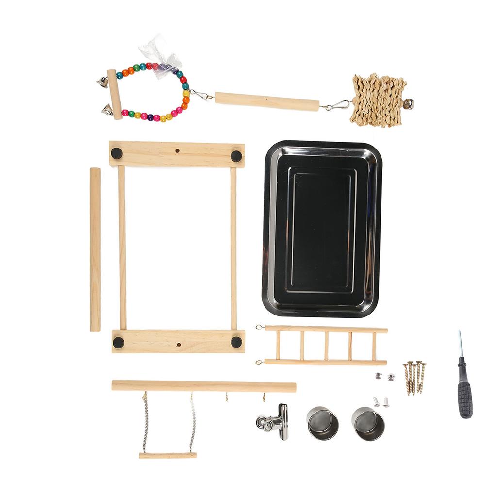 Bird Playground Safe Bite Proof Relieve Boredom Wood Parrot Playstand Stand for Birds Parrots