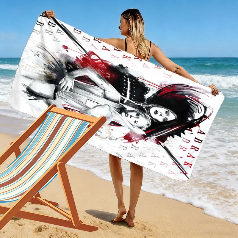 Lady Gaga Print Beach Towel, Large Soft Quick Dry Towel for Beach Camping Swimming