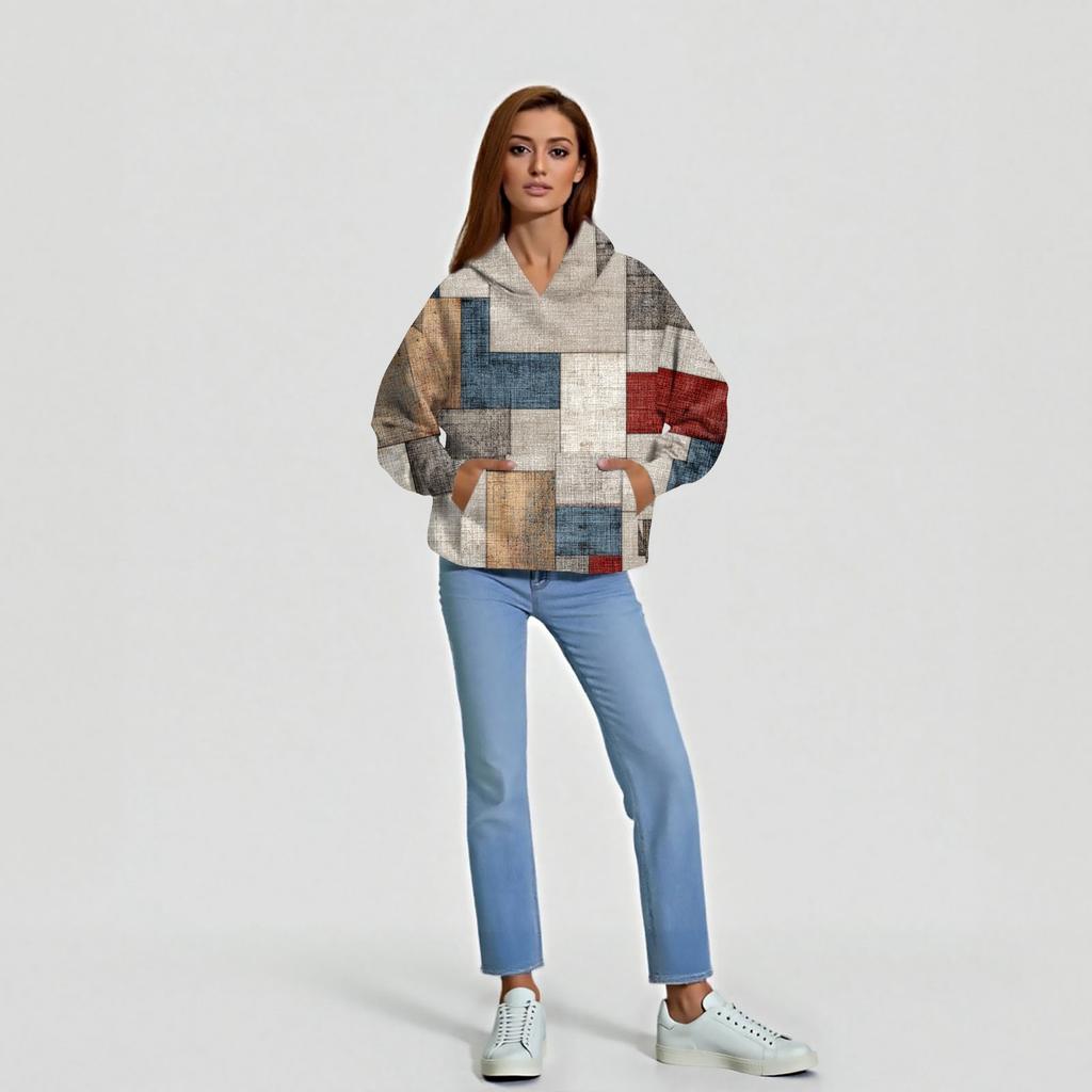 Women's Fashion Daily  Casual V-Neck Long Sleeve Printed Top
