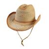 Boho-Stil Strohhut mit breiter Krempe, atmungsaktiger Sonnenschutz für Strand und Reise