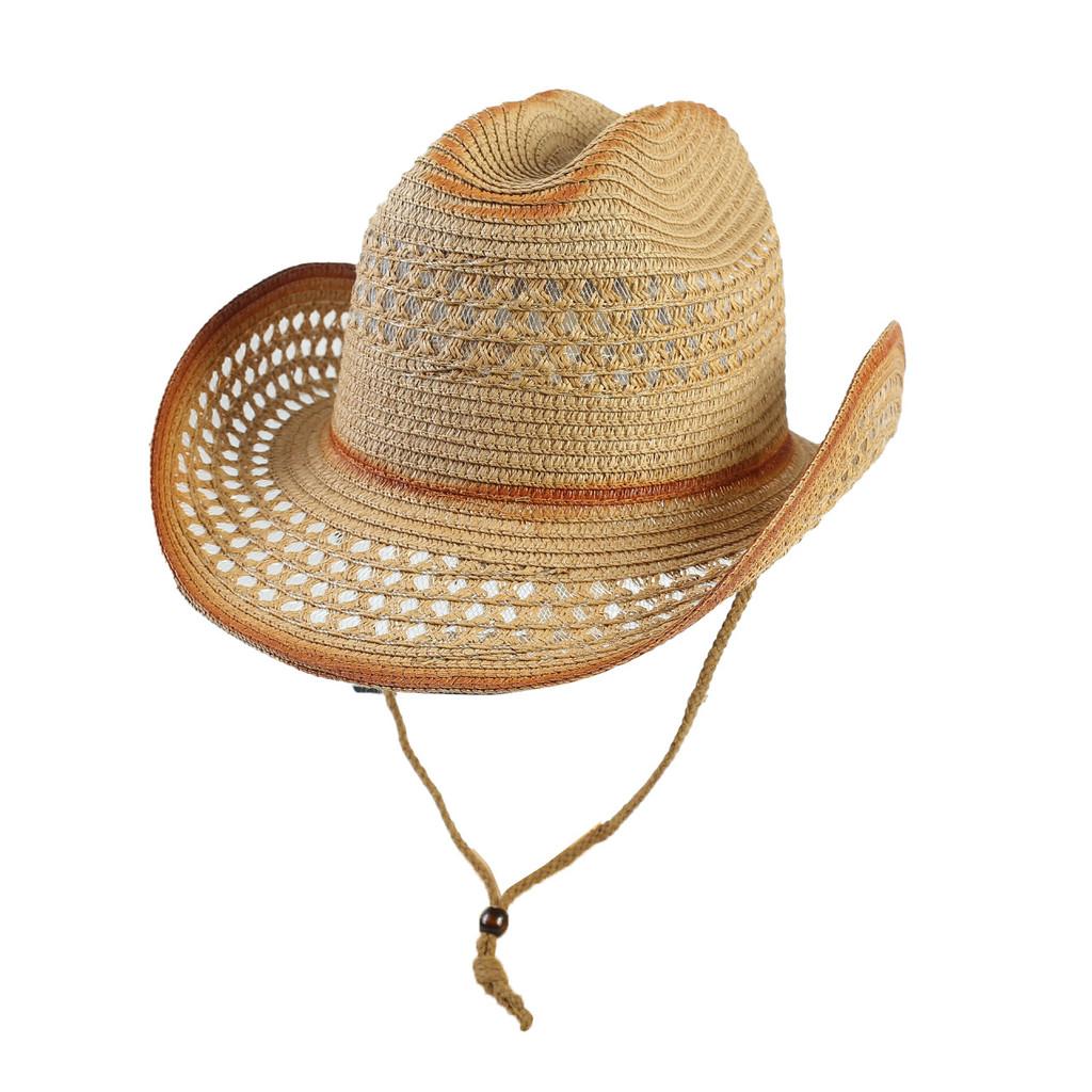Boho-Stil Strohhut mit breiter Krempe, atmungsaktiger Sonnenschutz für Strand und Reise