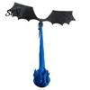 Dragon Sculpture Bookshelf Nook Light, 3D Printed Fire-Breathing Fantasy Flying Dragon, Shelf Accent Lamp Art Collectibles with LED Flame Gothic