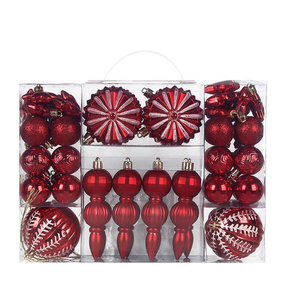 52pcs Gold Color Christmas Ball Ornaments Painted Christmas Ornament Set Christmas Celebration