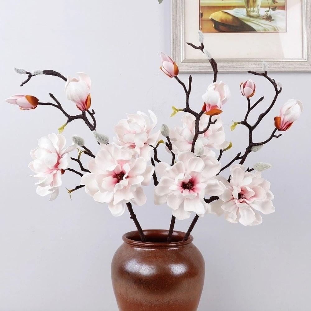 Handmade Artificial Magnolia Flower Real Touch Artificial Orchid Flowers  Home Living Room Decor