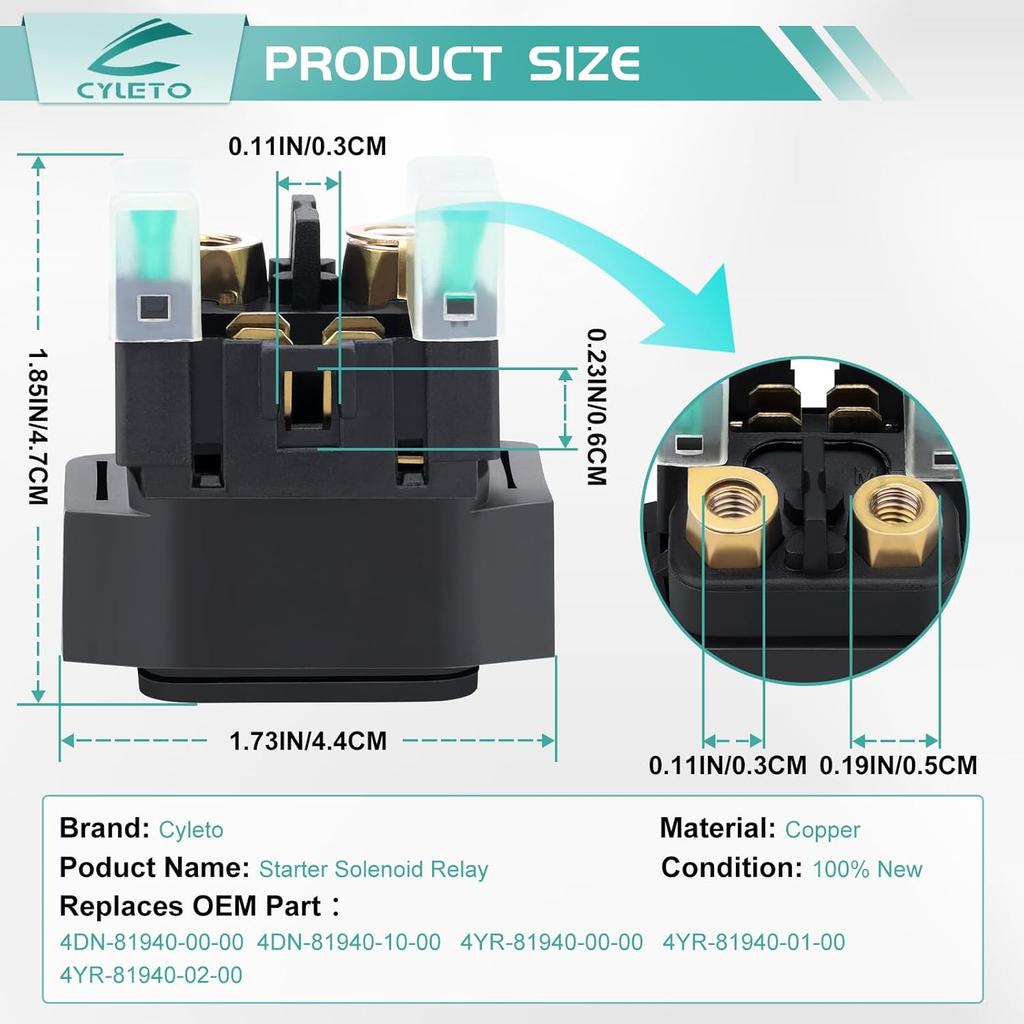 Bruin 350 Starter Solenoid Relay For Yamaha ATV Rhino 660 450 Raptor 660 350 Grizzly 350 400 450 660 Big Bear 400 250 Kodiak 400 450 Bruin 250