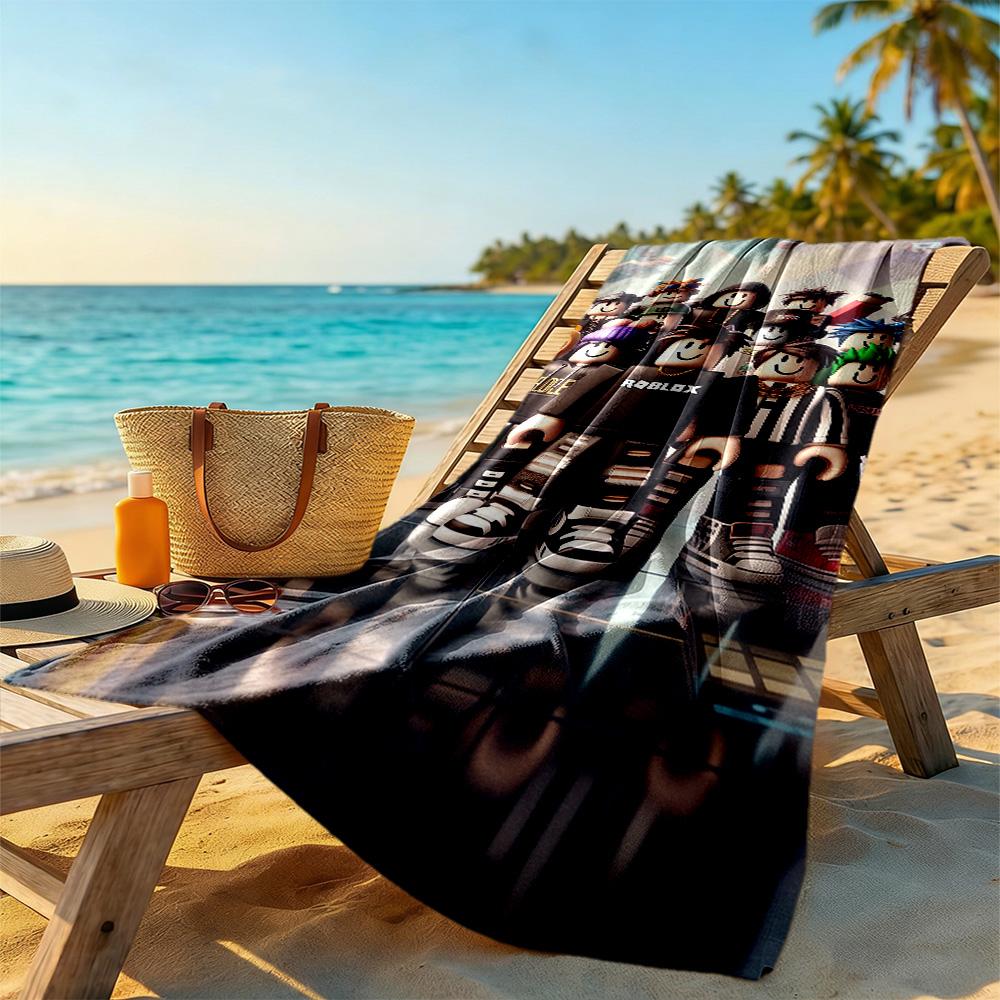 Roblox Strandtuch Hohe Saugfähigkeit & Schnelltrocknend Bequem Leicht Geeignet für Sport, Reisen, Schwimmen, Yoga, Badezimmer, Strand Und Pool