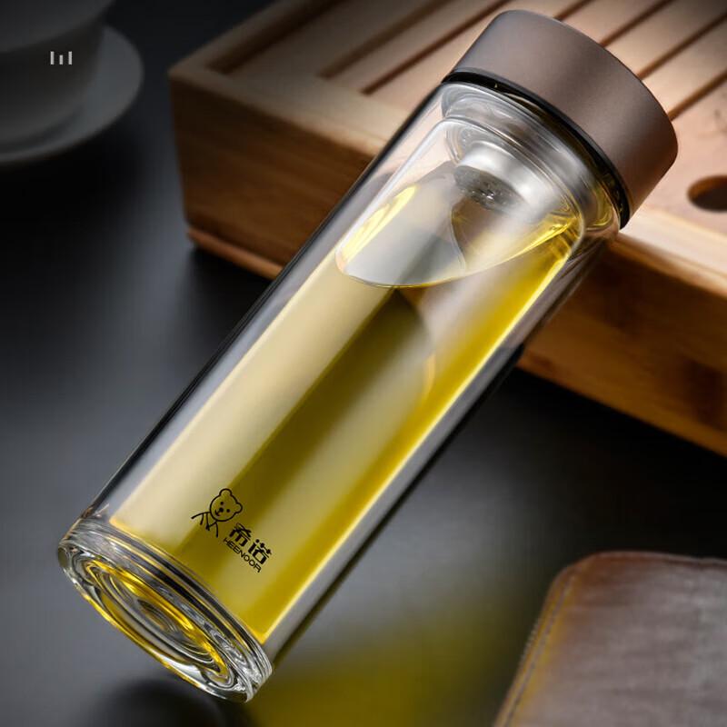 Xinuo Double Wall Glass Portable Tea Mug 320ml