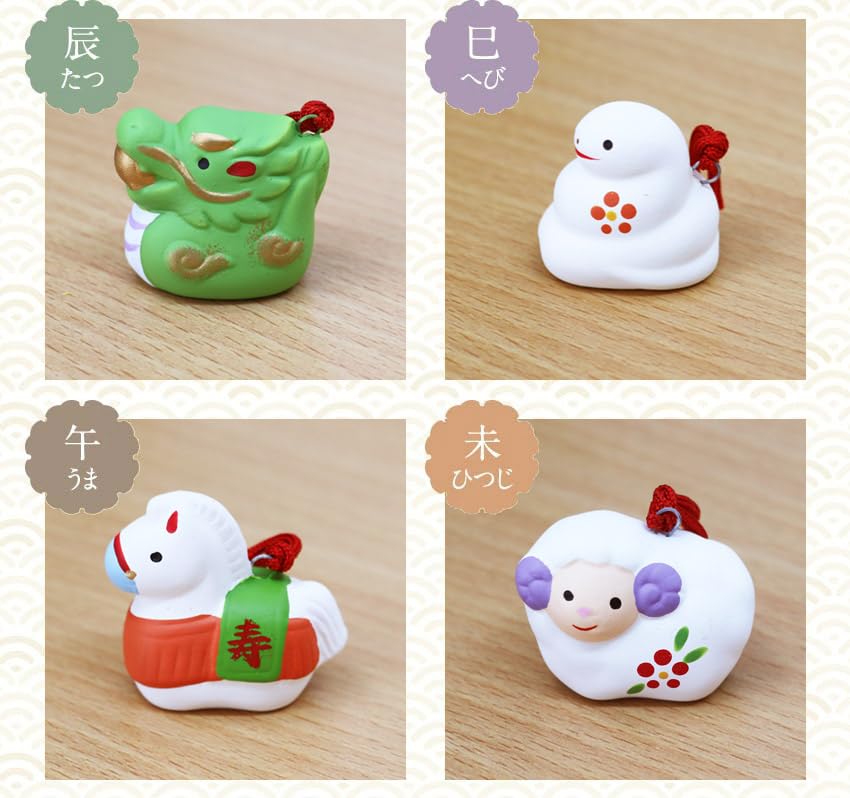 Osaka Choseido Zodiac Figurine New Year Decoration Decorated Every Year Zodiac Pottery Original Wooden Tag Free Bonus Snake Snake Snake Earth Bell