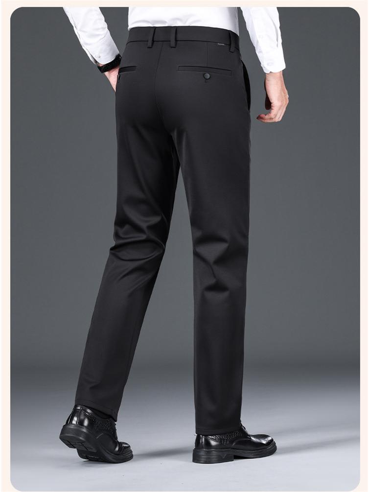 Herren Business Casual Hose mit schwarzem Samtfutter: Herbst-Winter Formeller Anzug Trend.