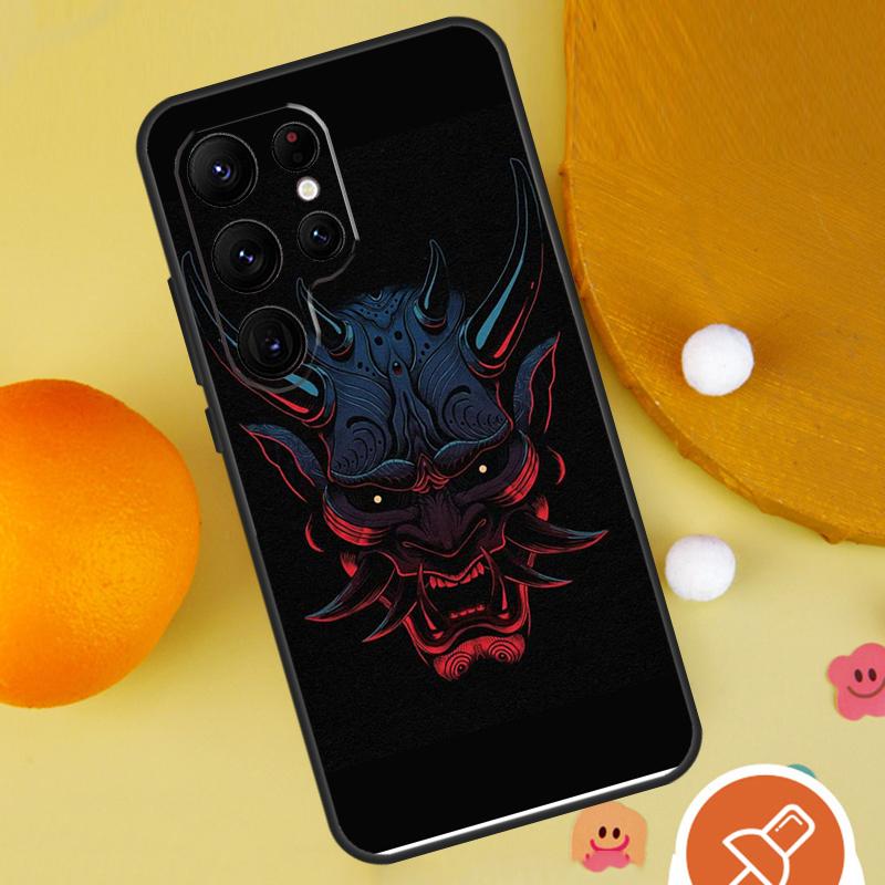 Samurai Oni Mask Phone Case For Samsung Galaxy S25 Ultra S24 S23 S22 Ultra S9 S10 S20 Plus S21 FE Funda Cover