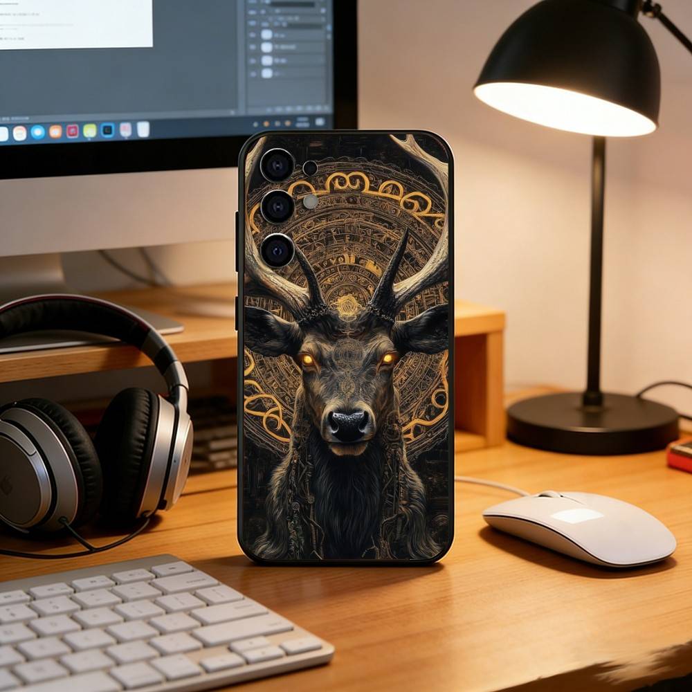 Deer Hunting Camo Phone Case For Samsung S25,S24,S21,S22,S23,S30,Ultra,S20,Plus,Fe,Lite,Note,10,Black Cover