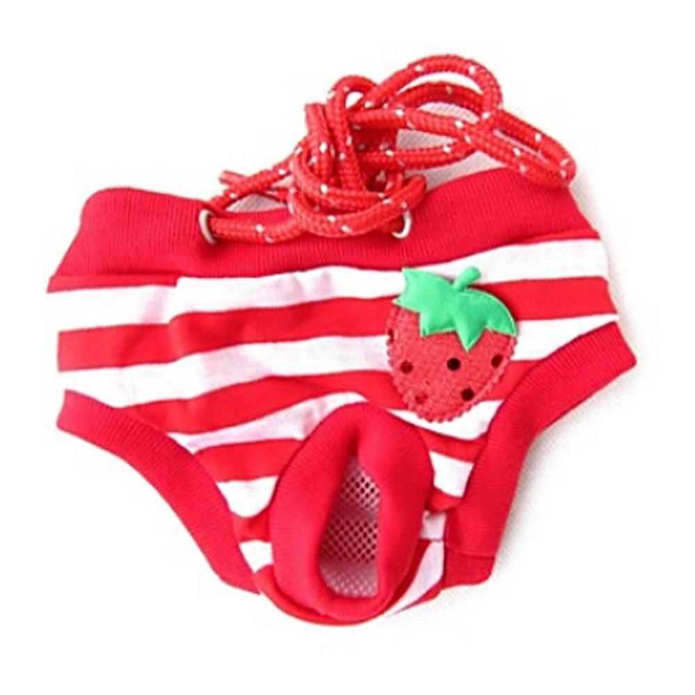 Strawberry Printed Dog Pants Multicolor Optional Pet Bitch Pants Pet Supplies.