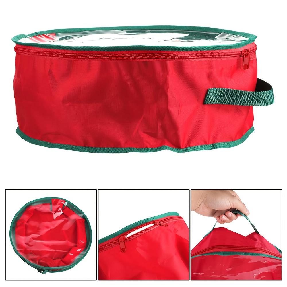 Heavy-Duty Christmas Wreath Storage Bag - Tear-Resistant, Transparent Slot & Sturdy Handles. Perfect Holiday Decor Organizer!