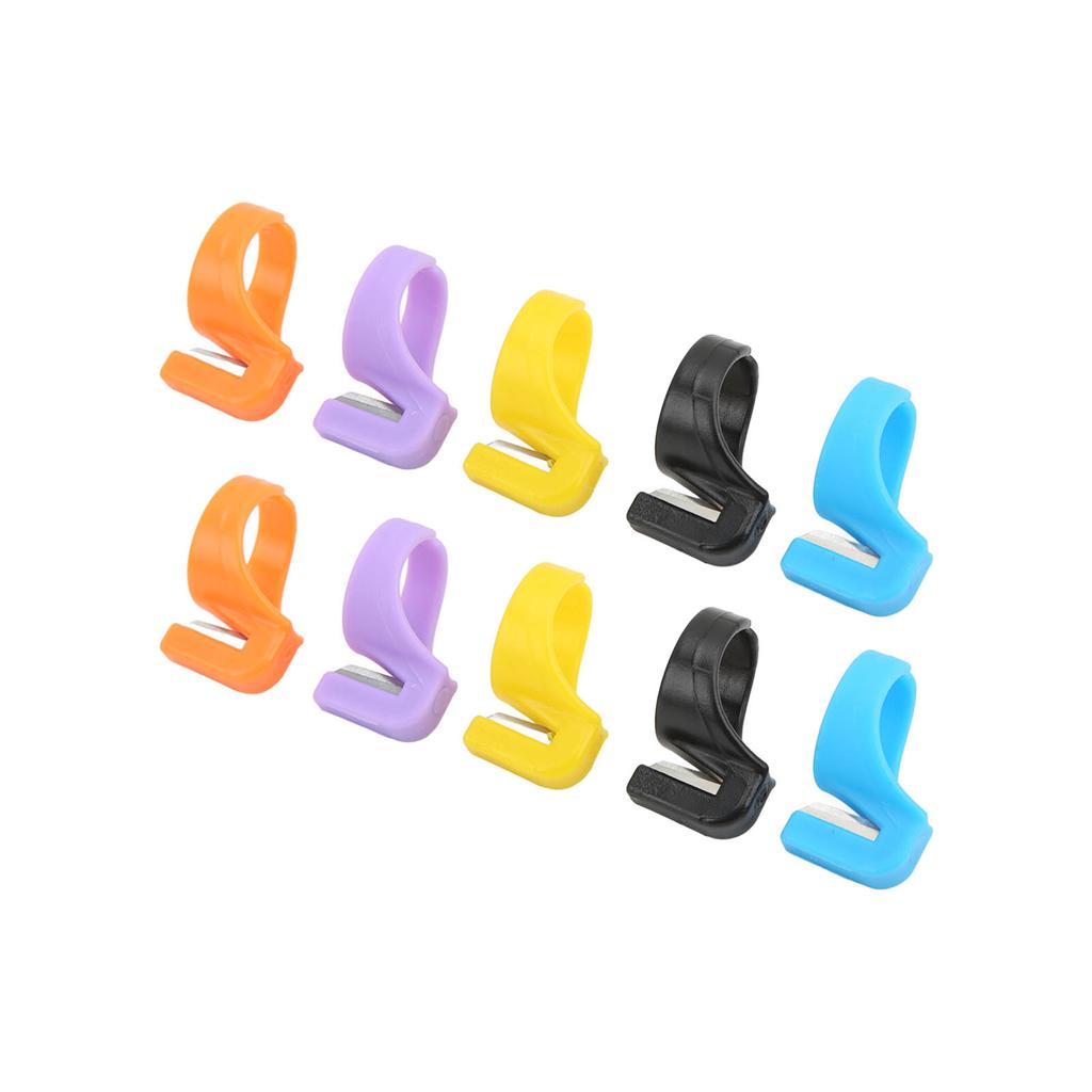 10pcs Ring Cutter Split Knife Design Automatical Unfold Plastic Material Safe Incisive Different Colors Knife Rings