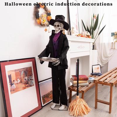 Stehende Skelettstatue Horror Gruselige Requisite Geschenke Gruselige Stimme Figur Halloween Skulptur für