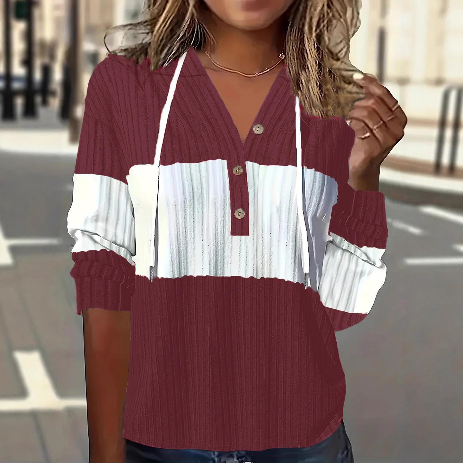 

Женские свитера Модные худи Топы с длинным рукавом Повседневные толстовки Осенний пуловер XL красный