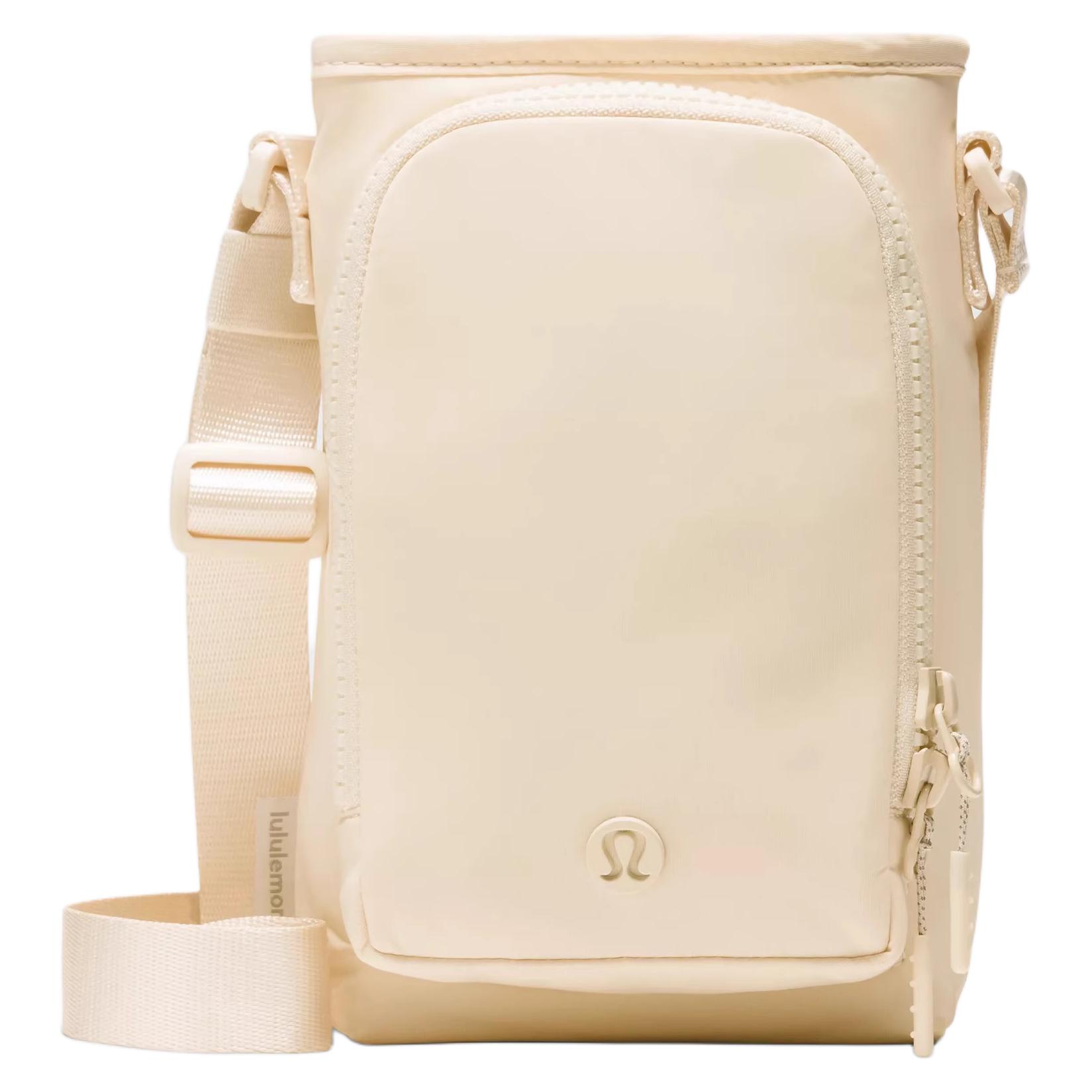 Lululemon Water Bottle 2L With Front Pocket Water Resistant Nylon Crossbody Bag Unisex bags Cream-Yellow LU9BO7S-2 Cream Yellow